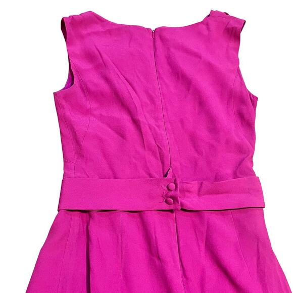 Reiss Shari Shift Dress Size US 6 Fuchsia Faux Wrap Asymetrical Sheath Belted - Picture 3 of 9
